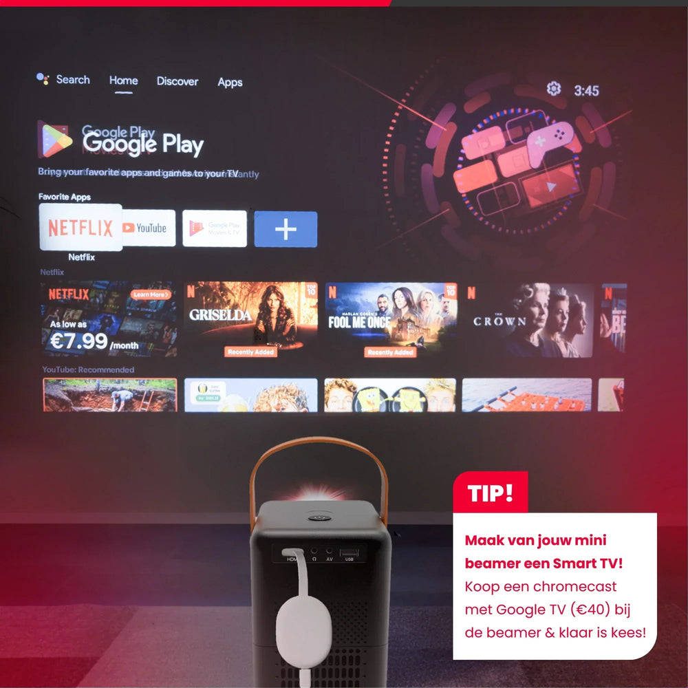 Je mini beamer omtoveren tot smart beamer met een Chromecast