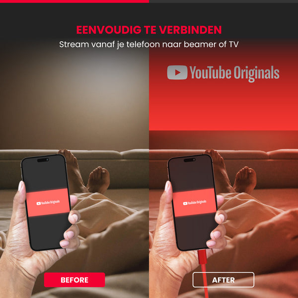 Stream Netflix moeiteloos naar je beamer vanaf je telefoon – de ultieme kabeloplossing voor budgetbeamers onder €300!