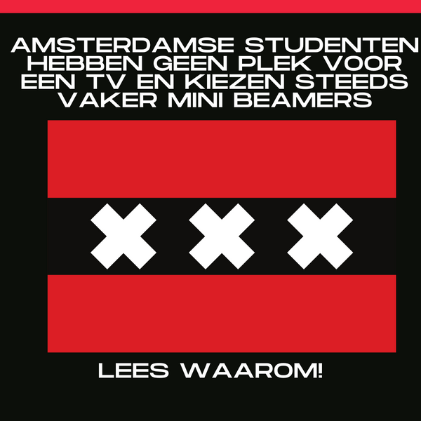 Amsterdamse Studenten hebben geen plek voor een TV en kiezen steeds vaker Mini beamers