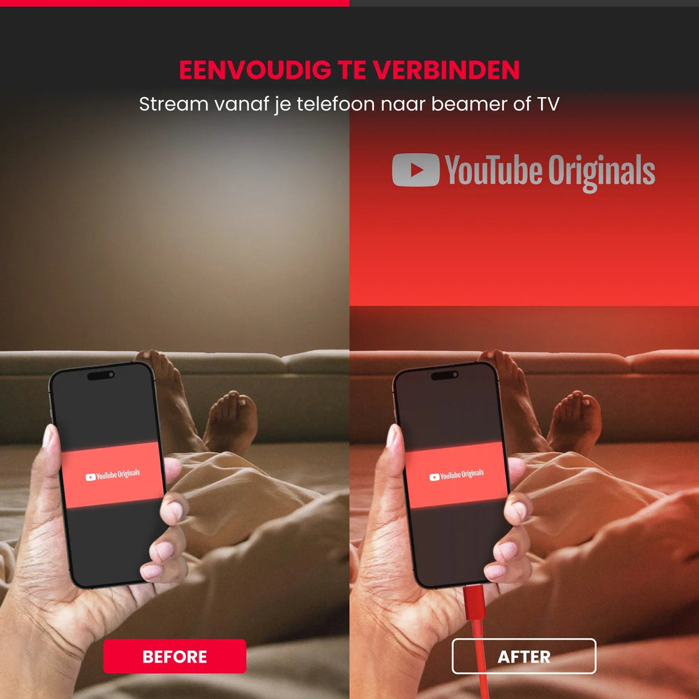 Hoe sluit je je telefoon aan op je beamer?